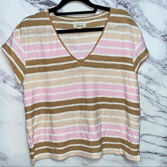 Madewell Skyline Stripe V-Neck Tee - Picture 3 of 7